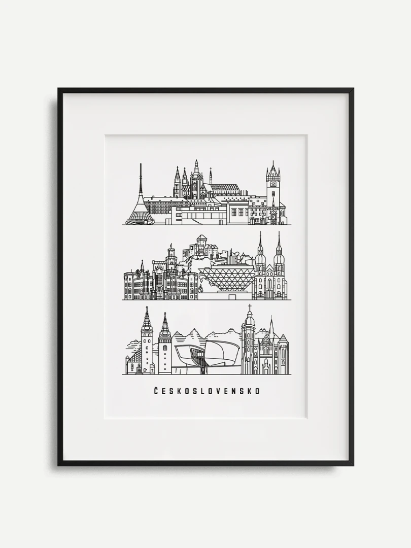 ČSR Minimalistická ilustrácia