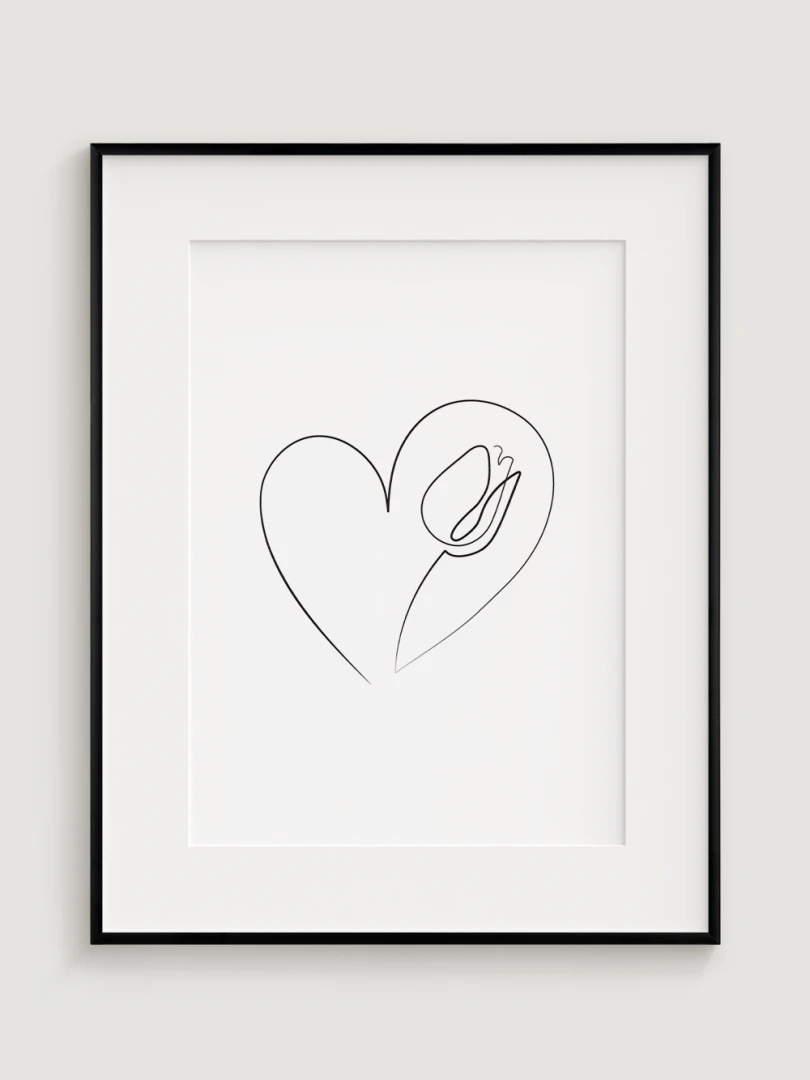 Elegantní Srdce s Tulipánem