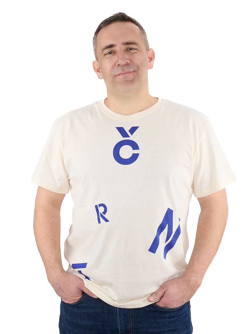 Pánske tričko s modrou potlačou Trenčín 2026