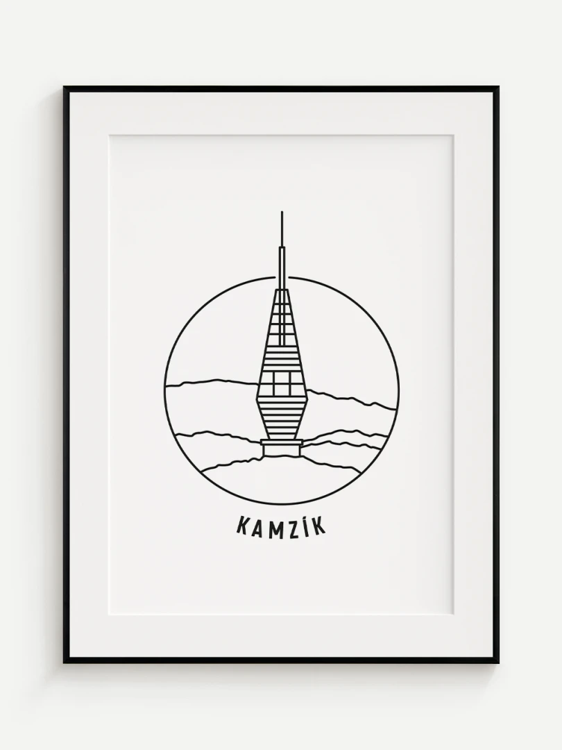 Kamzík - minimalistic illustration A2