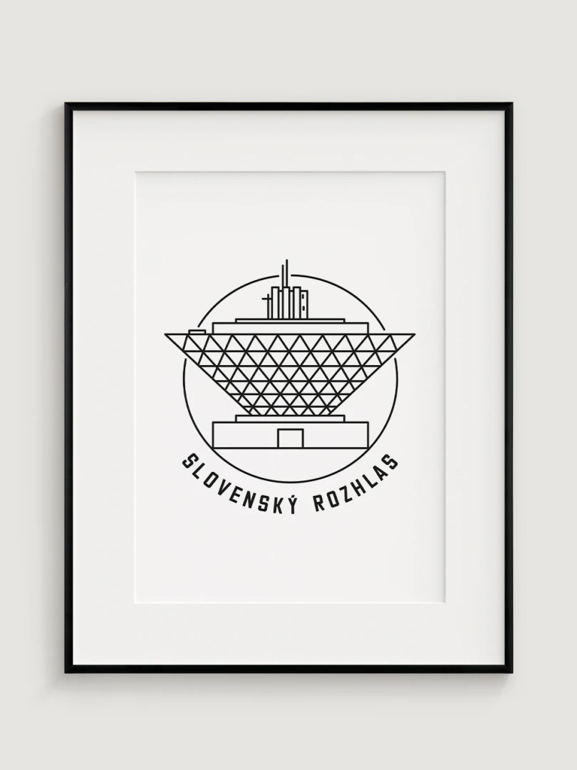Slovak Radio - minimalistic illustration / Bratislava / Slovakia