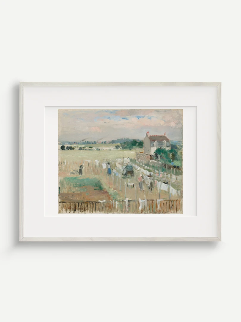 Vešanie bielizne, Berth Morisot, 1875