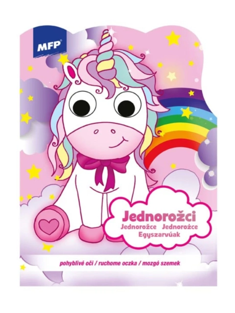 Omaľovánky A4 Jednorožce s pohyblivými očami