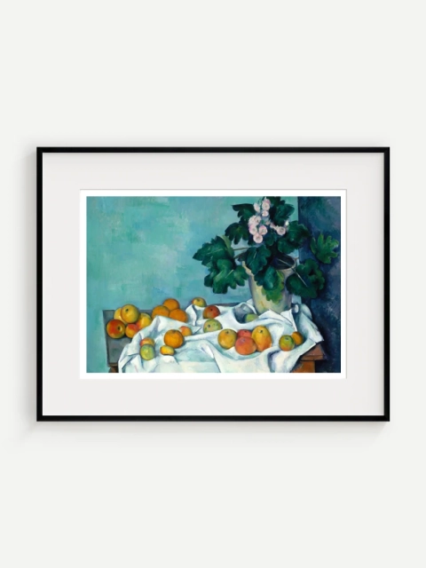 Zátišie s jablkami a prvosienkou, Paul Cézanne, c.1890