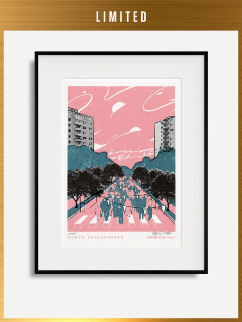 Umelecký print Korzo Soblahovská Trenčín 2026