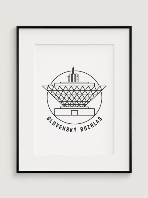 Slovak Radio - minimalistic illustration / Bratislava / Slovakia