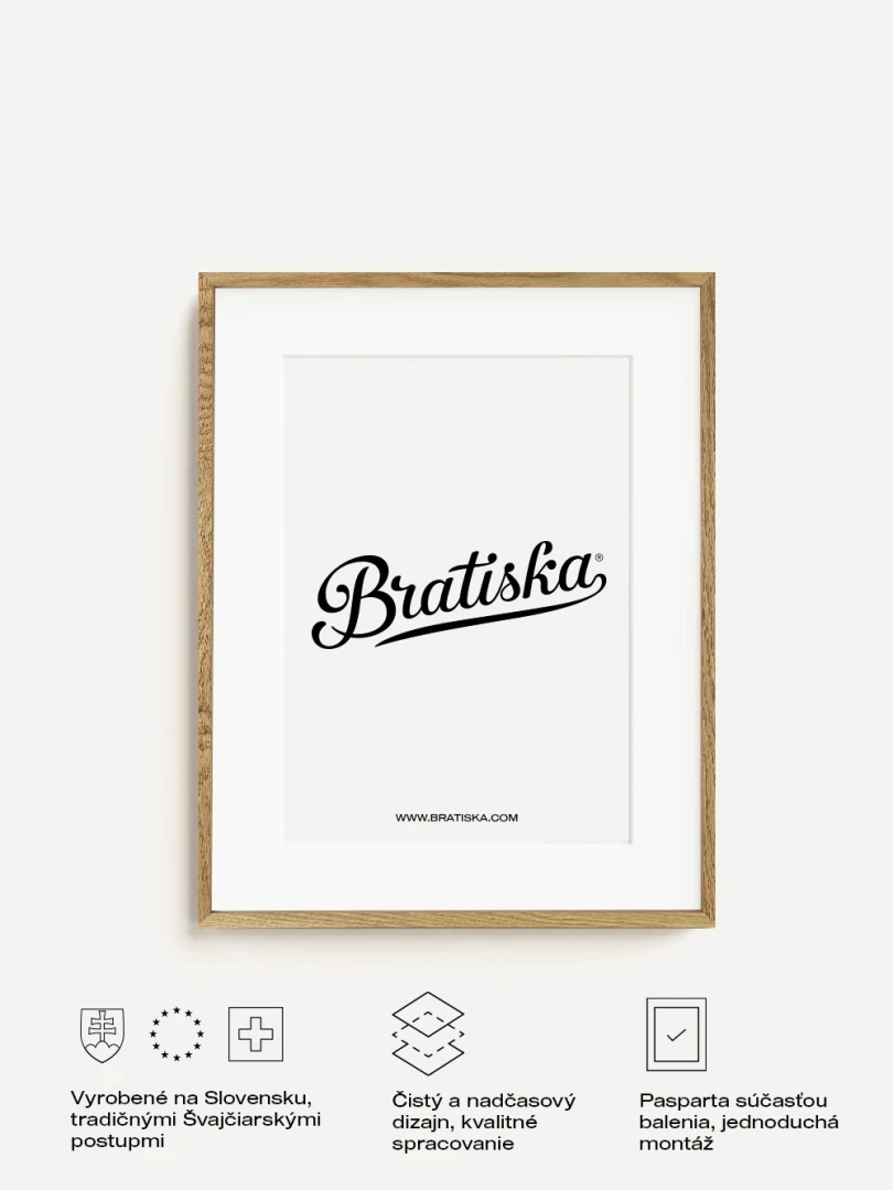 Wooden Frame 40x50cm (for A3 format) + Mat Board + Plexiglass