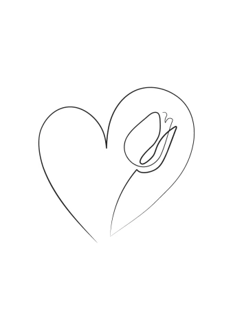 Elegant Heart with Tulip