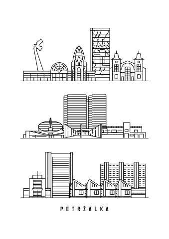 Petržalka  - minimalistic illustration / Bratislava / Slovakia