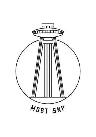 Most SNP - UFO - Minimalistic Illustration / Bratislava / Slovakia