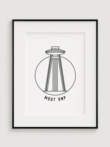 Most SNP - UFO - Minimalistic Illustration / Bratislava / Slovakia