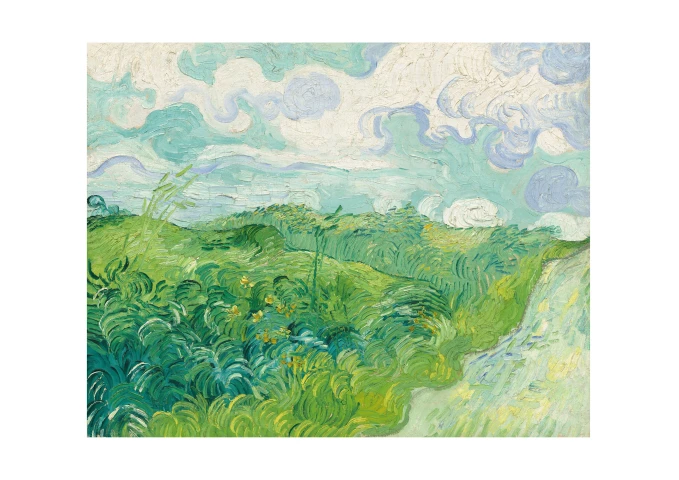 Green Wheat Fields, Auvers, Vincent van Gogh, 1890